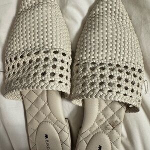 Birdies White Woven Mules